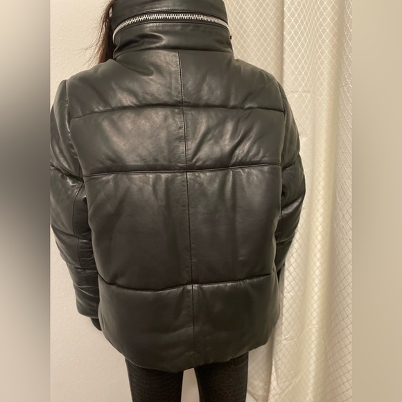 WALTER BAKER Lamb Leather Down Coat - Picture 2 of 5